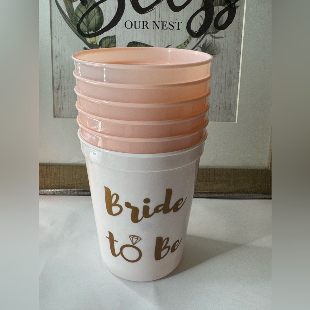 6 Pcs Bachelorette Party Cups , Bride Cup And Bridesmaid Cups